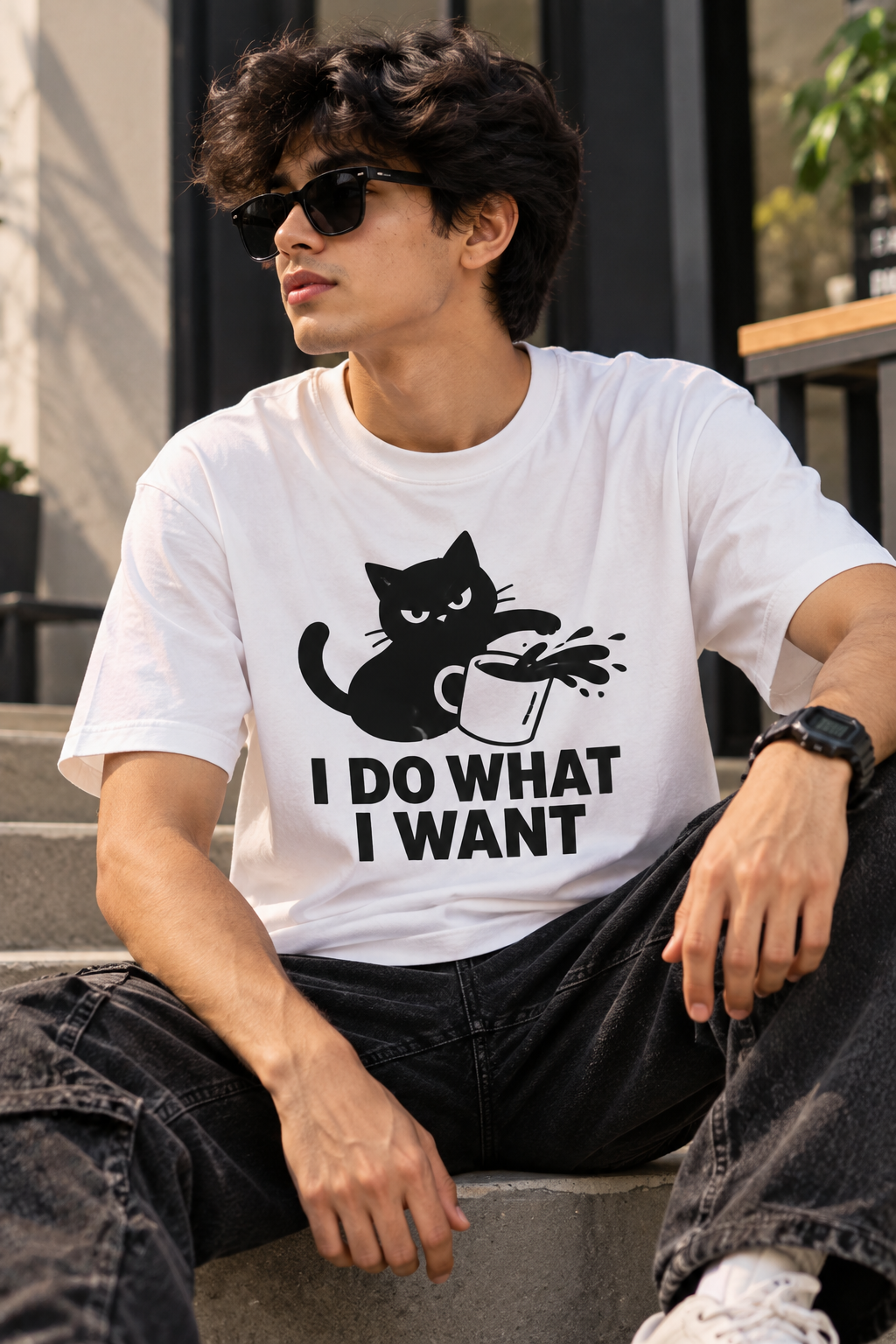 - I Do What I Want – Cat Lover T-Shirt