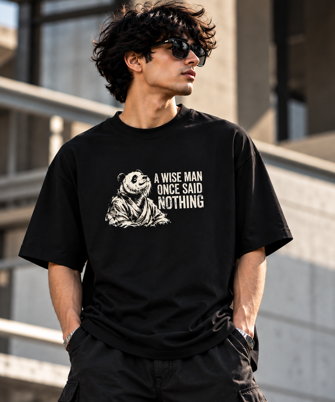 🐼 The Silent Wisdom Oversized Tee